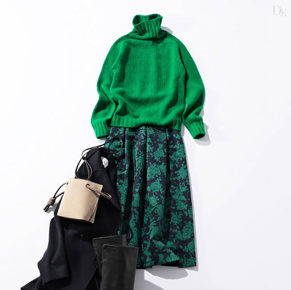 グリーン/トップス+グリーン/スカート